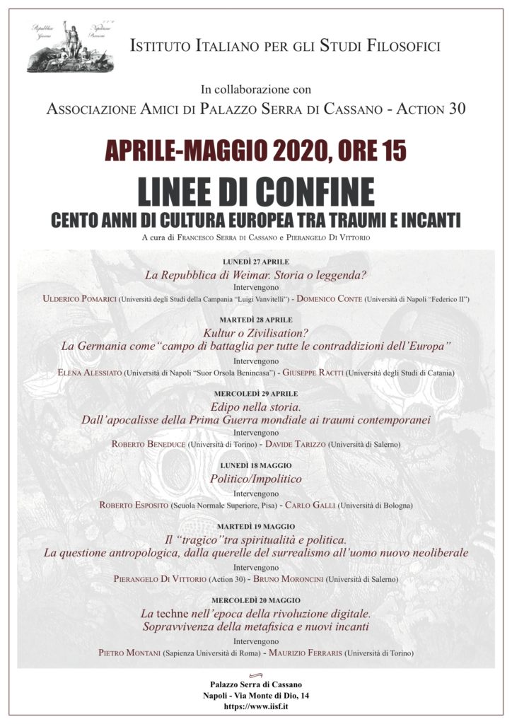 Linee di confine. Ciclo d’incontri all’IISF di Napoli